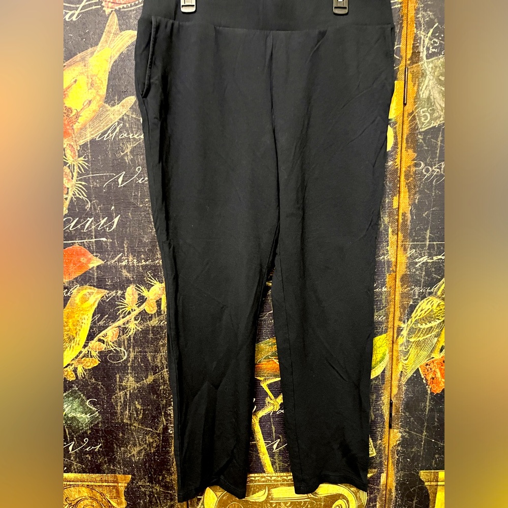 J Jill Stretch Pants leisure athletic travel comfy black Sz L